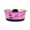 Gamelle inox paroi decor rose