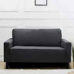 Housse de canape uni 2p gris ant