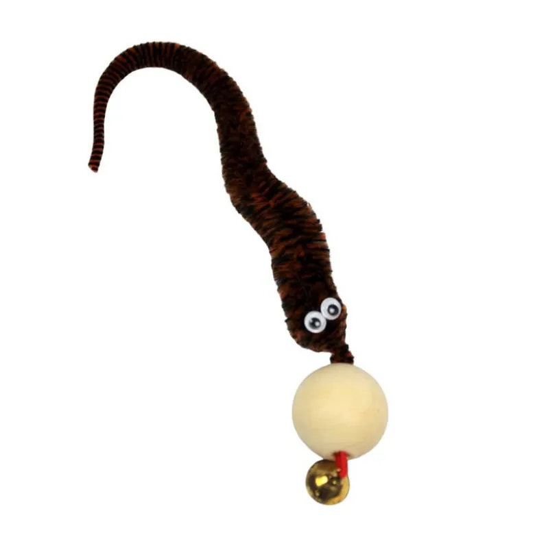 Jouet boule bois + chenille