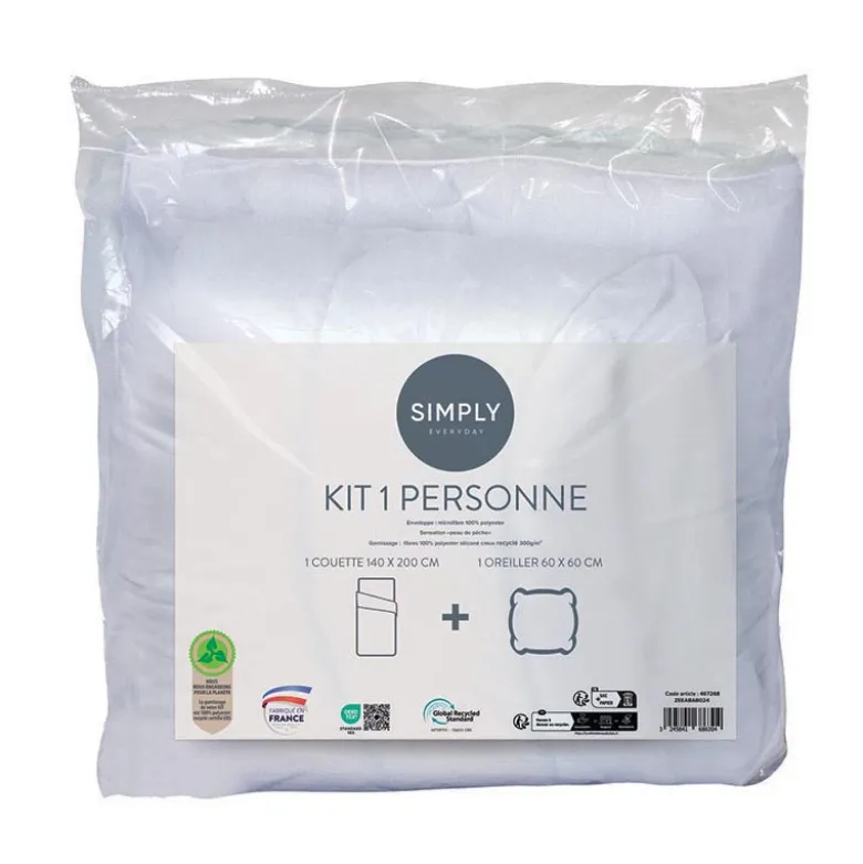 Kit couette 1 personne 140x200