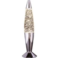 Lampe lave a paillettes argent