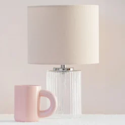 Lampe verre nervuree