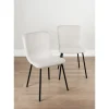 Lot 4 chaises tissu creme