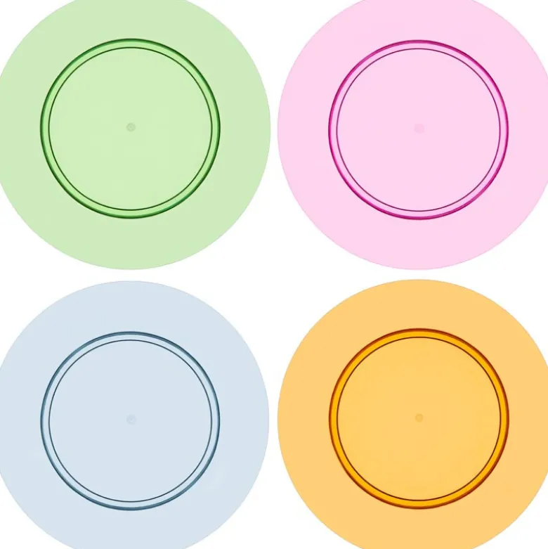 Lot de 4 assiettes transparents