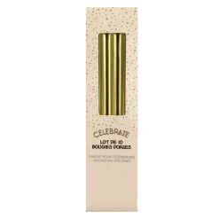 Lot de 10 bougies dorees