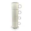 Lot de 4 mugs creme avec rack