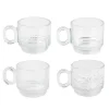 Lot de 4 tasses en verre motifs
