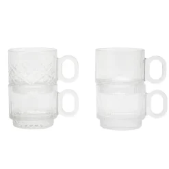 Lot de 4 tasses en verre motifs