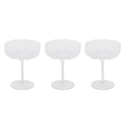 Lot de 3 verres a pieds fleur
