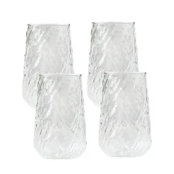 Lot de 4 verres haut textures