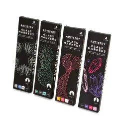 Marqueurs sur verre x4