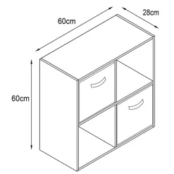 Meuble 4 cubes + 2 paniers