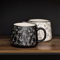 Mug visage noir/blanc 500ml
