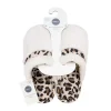 Mule bouclette et leopard femme