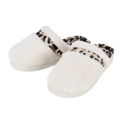 Mule bouclette et leopard femme