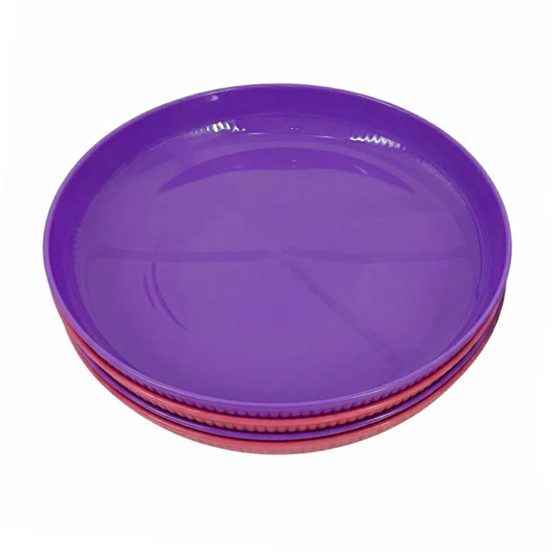 Pack de 4 assiettes colorees