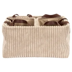 Panier velours cotele x3 taupe