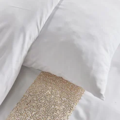 Parure sequin 220x240 blanc or