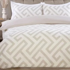 Parure 240x220 geo beige piping
