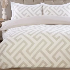Parure 200x200 geo beige piping