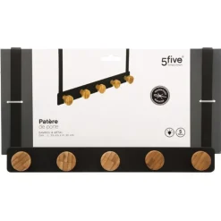 Patere de porte bambou 5 tetes