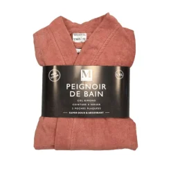 Peignoir l/xl rose velours epong
