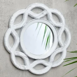 Petit miroir blanc/gris