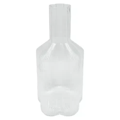 Pichet en verre strie fleur