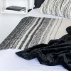 Plaid brosse noir et blanc 130x