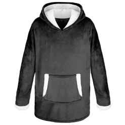 Plaid hoodie noir simply cosy