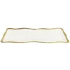 Plat de presentation blanc/dore