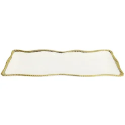 Plat de presentation blanc/dore
