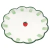 Plat de service vert et fraise