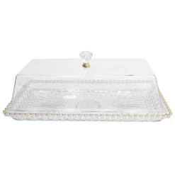 Plateau plastique et lisere dore