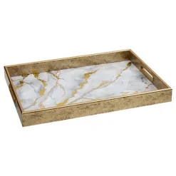 Plateau rectangle mabre blanc