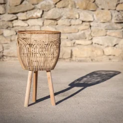 Porte-plante plastique-bois