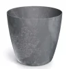 Pot effet beton gris fonce o30c