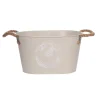 Pot ovale en metal decoratif