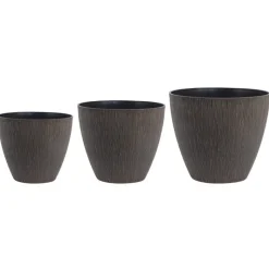 Pot plastique effet bois marron