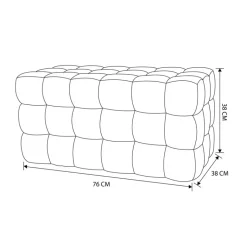 Pouf long cubes creme