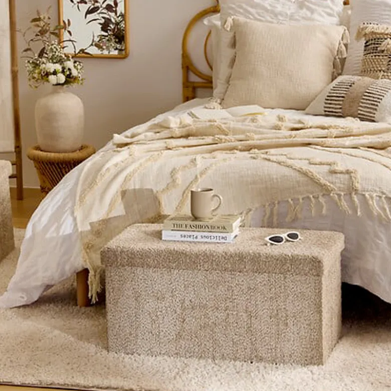 Pouf pliable double soana taupe