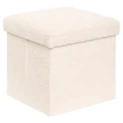 Pouf pliable simple soana blanc