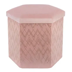 Pouf rangement blush