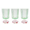 Set de 3 verres sur pied colores