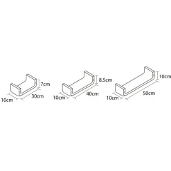 Set 3 etageres bords arrondis