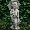 Statue fille/garcon parapluie