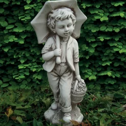 Statue fille/garcon parapluie