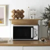 Support micro ondes metal blanc