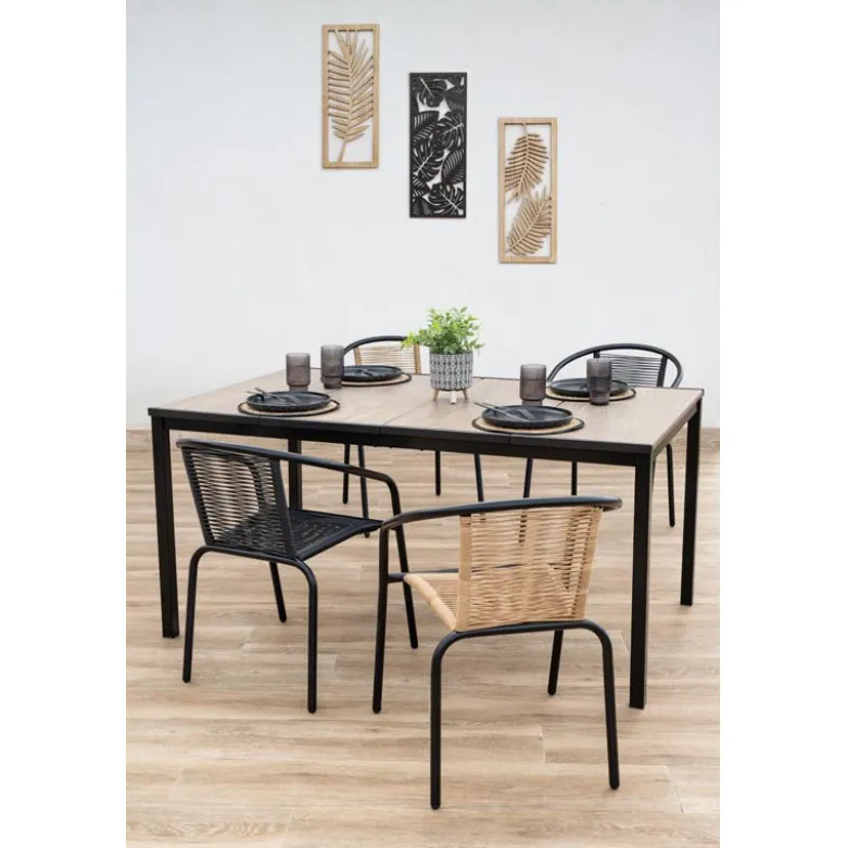 Table plateau effet bois