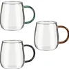 Tasse en verre anse coloree
